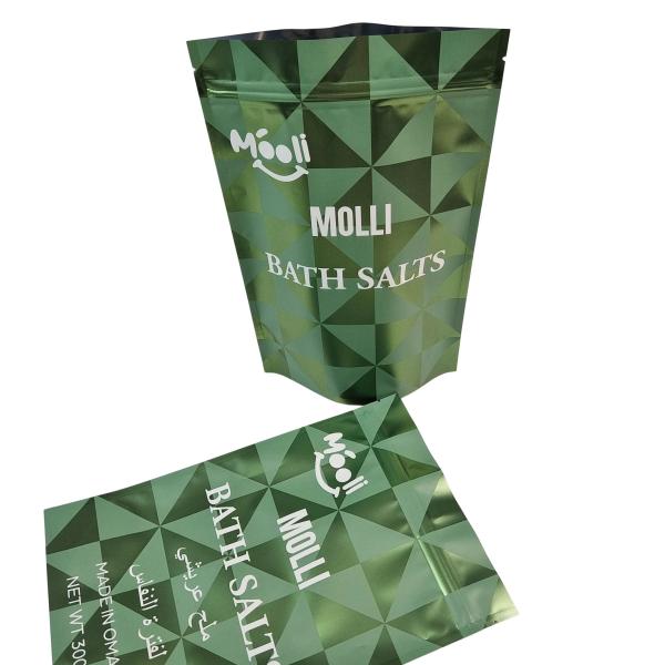 Stand Up Plastic Packaging For Body Scrub Pouch Bath Salt Natural Soak Mylar Bags With Zipper