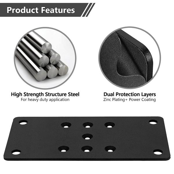 Carbon Steel Flat Straight Mending Bracket Repair Tie Plate for Furniture Wood Timber