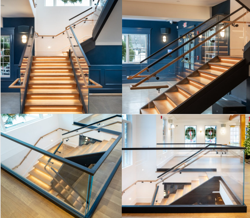 Staircase Glass Railings Powder Coated Aluminum U- Channel And Handrail Accessories
