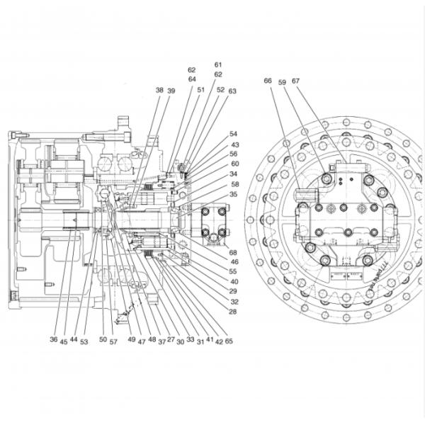 Assy 401-00004 do motor do curso do Assy DX380 DX420 TM70VD da movimentação de Travel Motor Final da máquina escavadora de Belparts