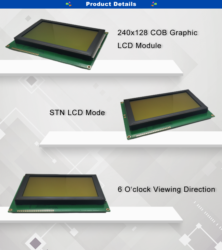 Custom 5V 240128a LCD Graphic Display 240x128 LCD COG Module T6963c