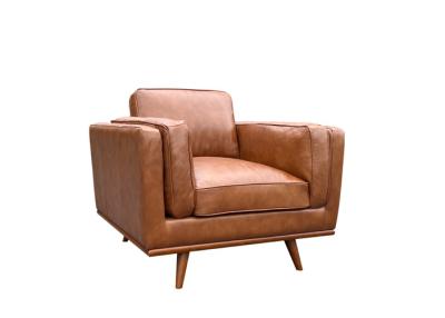 Sponge Padded 1 Seater Leather Sofa Brown Leather Sofa Couch