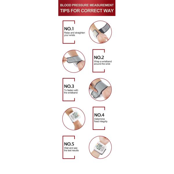 LCD Display Automatic Digital Wrist Blood Pressure Monitor DC3V For Health Care