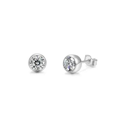 Des boucles d'oreilles en moissanite de platine 1 Ct bijoux d'anniversaire en diamant