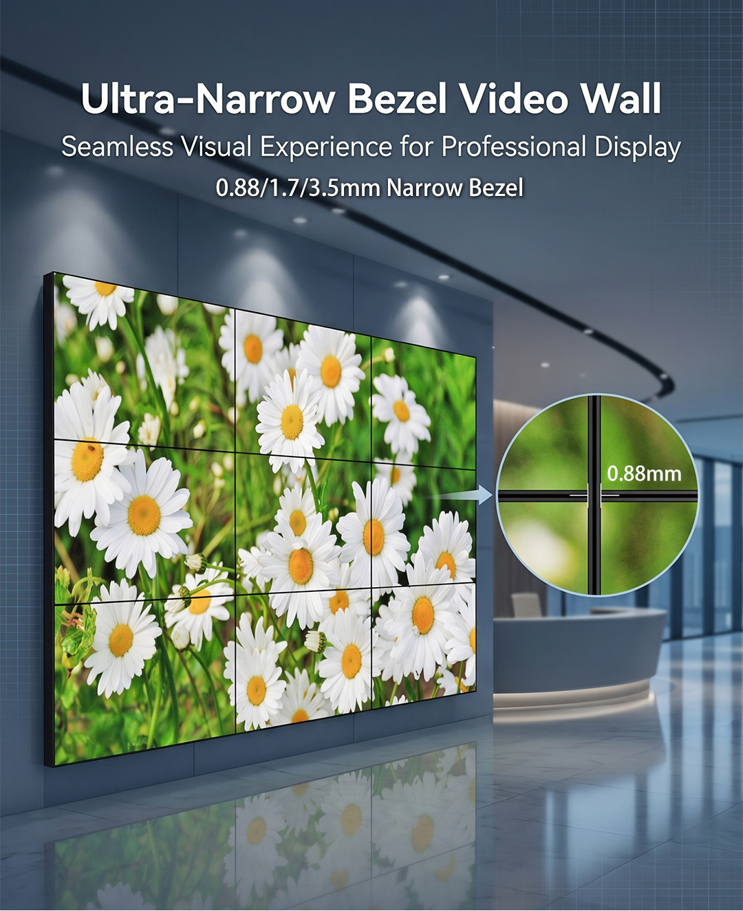 Easy-to-Install 55-inch 2x3 4K Spliced Video Wall | Indoor Commercial Display for Malls & Exhibitions