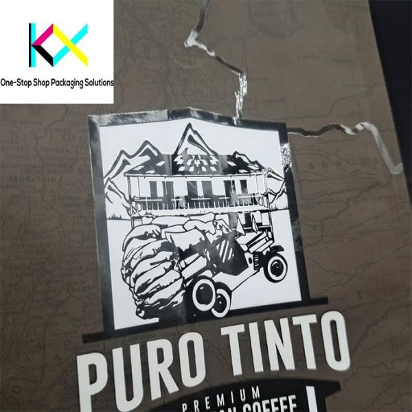 Customized Logo Flat Bottom Box Pouches Coffee Bags With Valve 130um