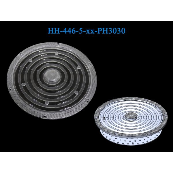 Diameter 184mm 5 Rings 2835 Type Light Source High Power LED Lens For UFO High Bay Lighting