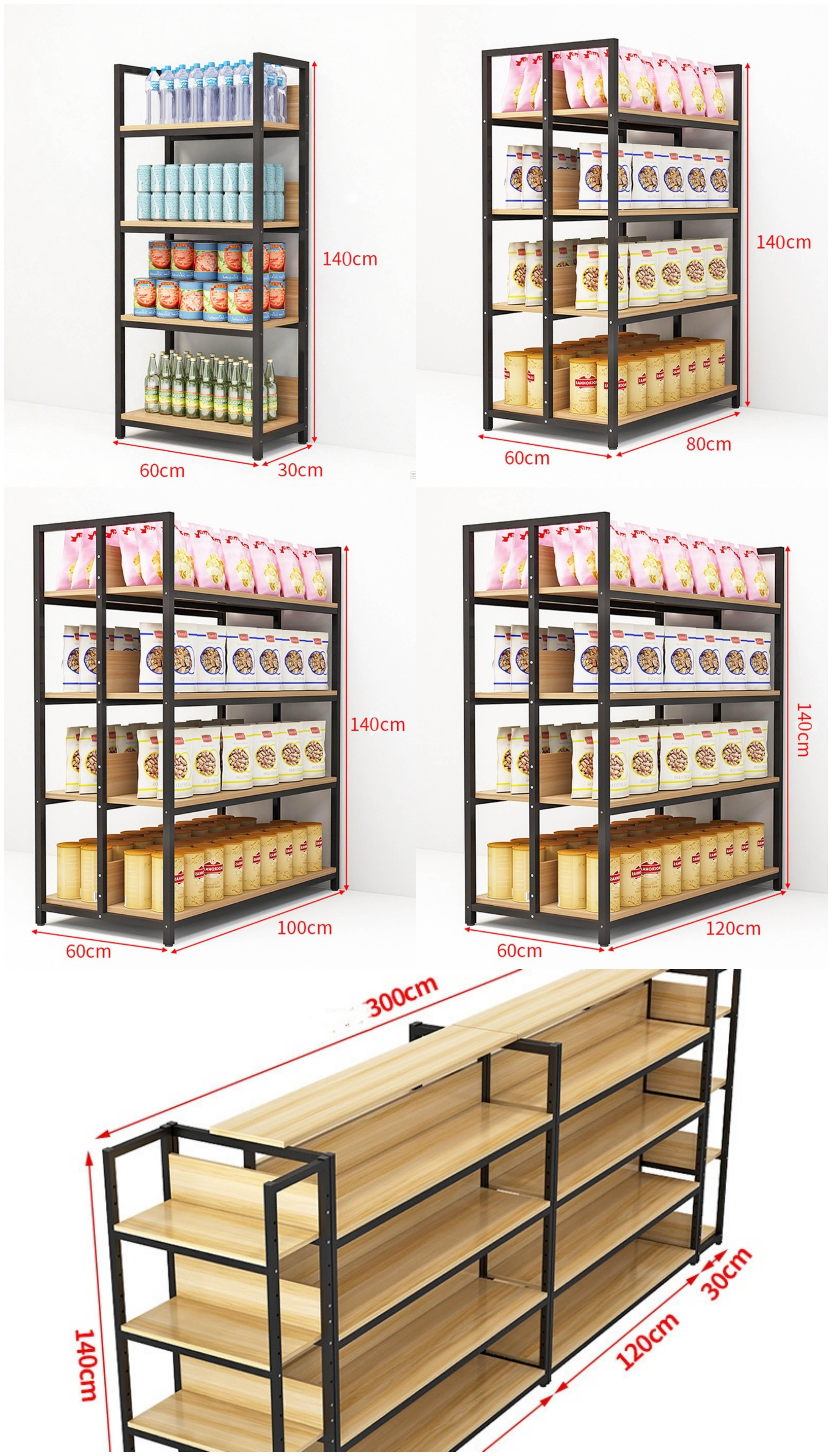 OEM Black Metal Shelving Systems for Supermarket & Retail Wholesale Store Fixtures Garage & Food Use Discount Shelving Units