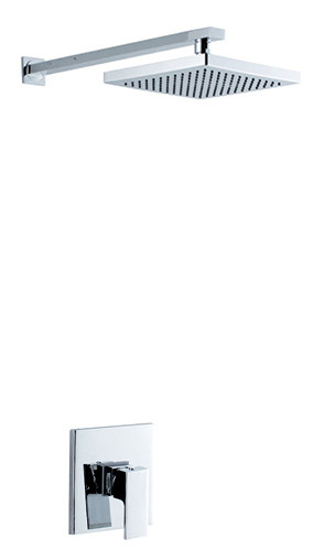 Chrome Wall Mount Bathroom Sink Faucet , Brass Bath Shower Mixer with Single Lever