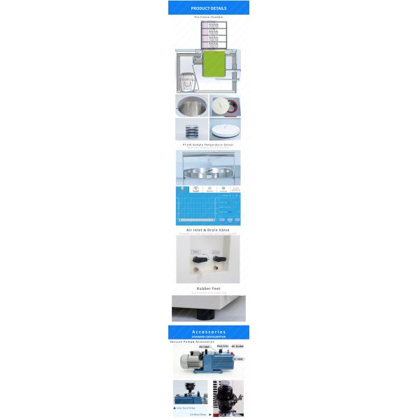 8 Port Manifold Laboratory Lyophilizers -60C 3Kg Bench Top Freeze Dryer