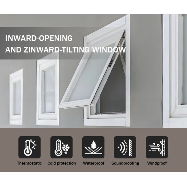 Aluminum Alloy Modern Tilting and Rotating Window Doors windows Aluminium Accessories Heat Insulation for Villa