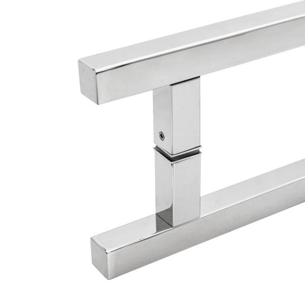 Chinese Design Style CP Finish Commercial H Handle for Frameless Sliding Shower Glass Door Pull Handles