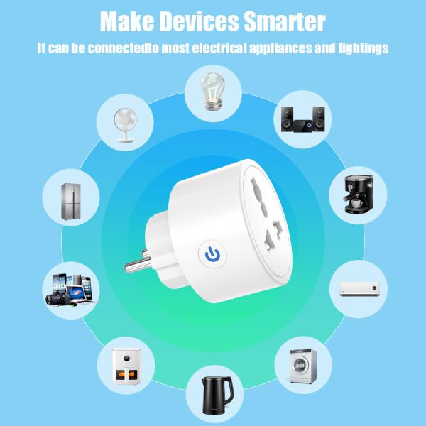 Tuya Wifi Smart Socket Remote Voice Control Plug With Scheduling And Automation Functions