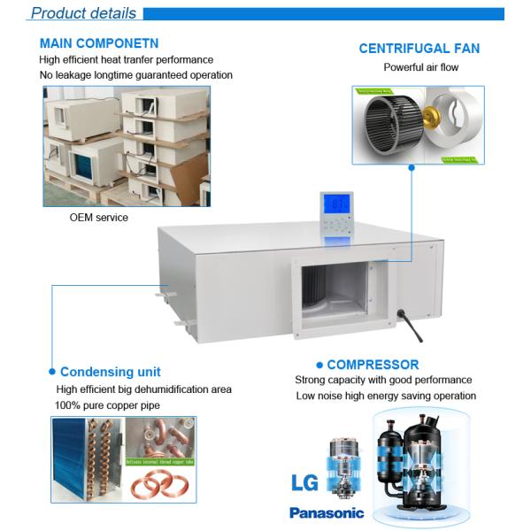 New Arrivals Slim Size 50L/D Greenhouse Basement Warehouse Ceiling Mounted Dehumidifier