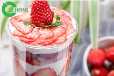 1000ml Crystal Clear Plastic Cups With Dome Lids For Smoothies / Sliced ​​Fruit