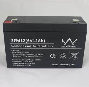 3FM12 6 volt baterias acidificadas ao chumbo de 12AH/10AH AGM para centrais el