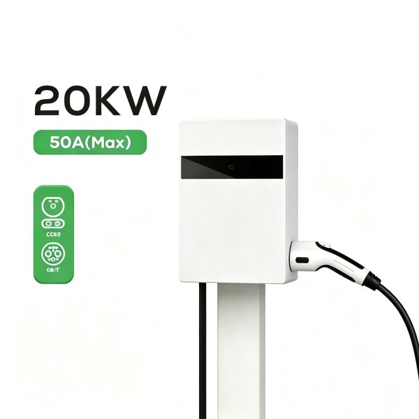 DC Fast EV Charger Station with 20kW/30kW/40kW Output Power GBT/CCS2/CCS1 Compatible and App Control for Commercial Use