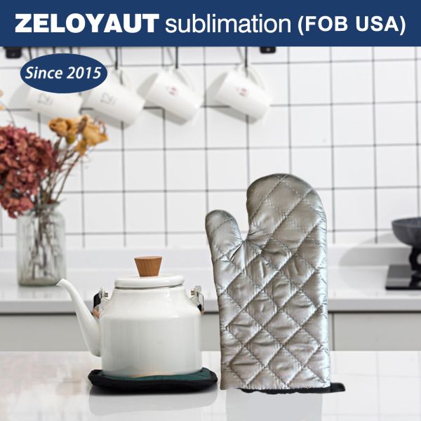ZELOYAUT Sublimation Blanks Oven Gloves, Oven Mitts and Pot Holder Set for Sublimation, Home Using Sublimation Crafts