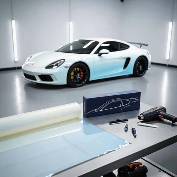 Snow White Color Shift Car Wrap Glossy TPU Car Wrap Film 6 mil