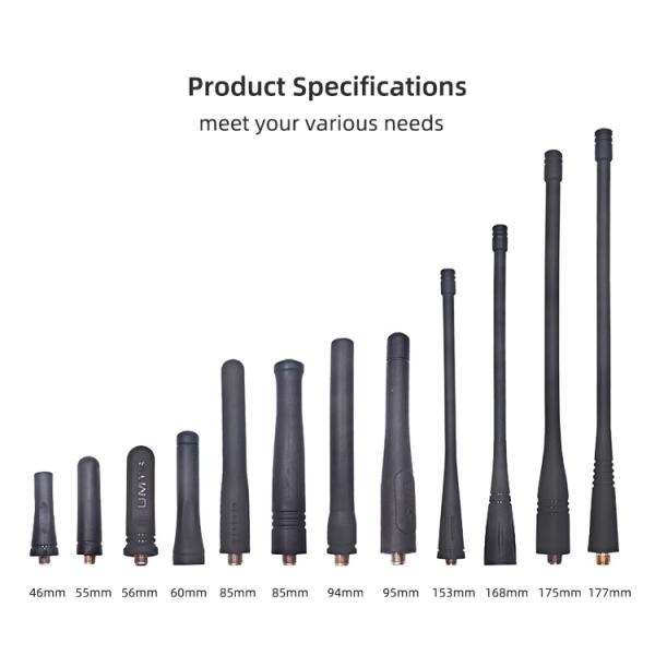 Black 2w UHF VHF Fm Walkie Talkie Rubber Antenna for Long Distance Communication