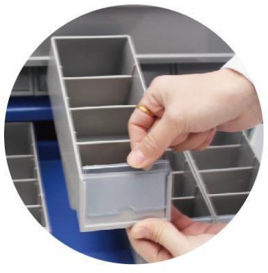 ABS  Medicine Trolley with double side drawers medical trolley cart 