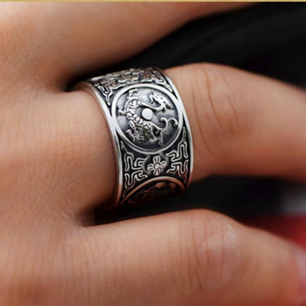 Men's Vintage Old Sterling Silver Band Ring (R121408)