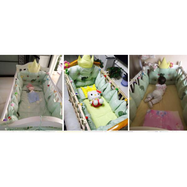 Green Elephant Unique Girl Baby Bedding Sets 100% Cotton Bed Reducer Size Adjustable