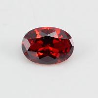8*12 mm Moissanite de couleur Ovale sang rouge cristal de verre Moissanite pour les bagues de fiançailles