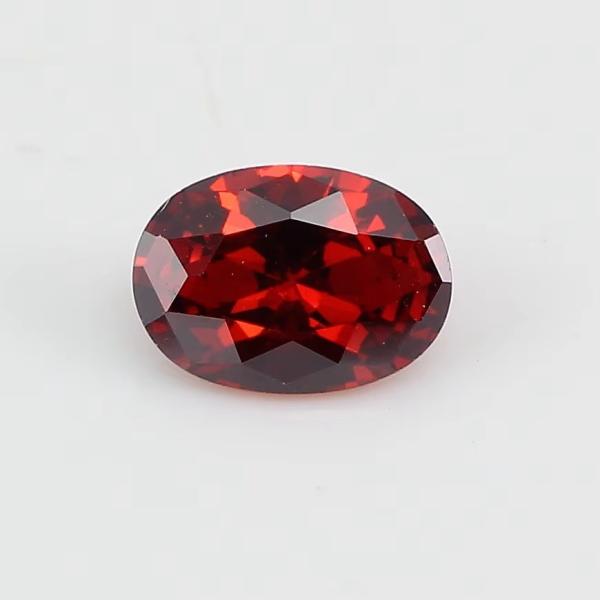 8*12mm Moissanite colorido Oval sangue vermelho cristal de vidro Moissanite para anéis de noivado