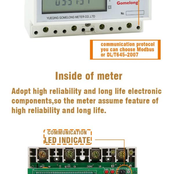 Three Phase Din Rail Small Power Meter Digital Electric Meter