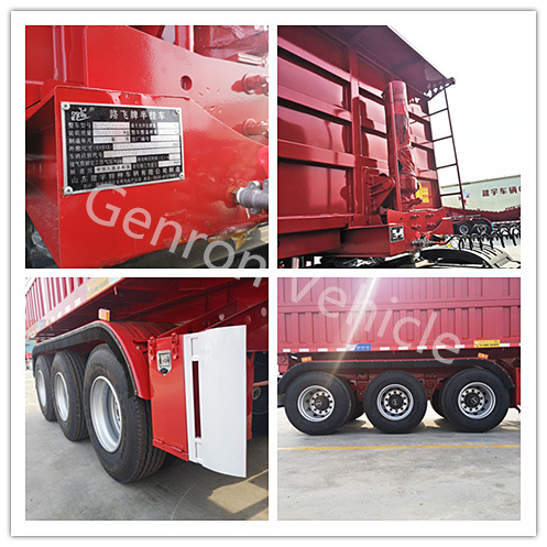 3 Axles Crawler Dump Truck Semi Trailer for delivering stones, sand, coal, carbon, white ash, etc