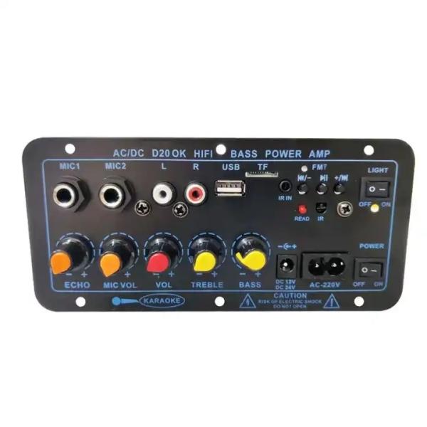 D20 200W BT 5.0 Amplifier Board Car Stereo Amplifier with Dual Microphone and Subwoofer Support