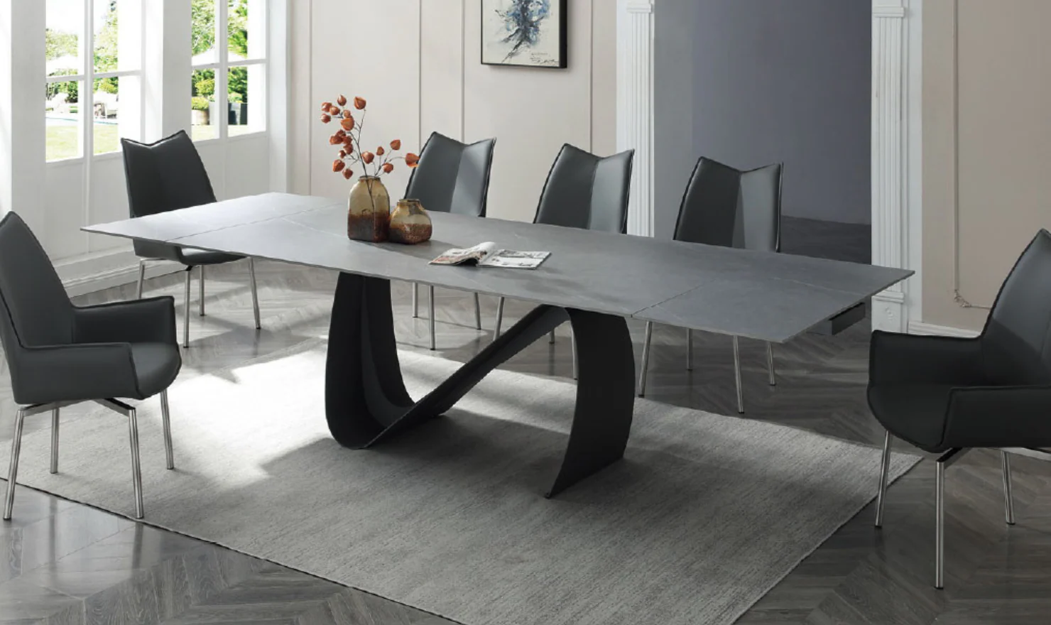New Design Dining Room Table Modern Luxury Extendable Marble Dining Table Sintered Stone For Dining Room