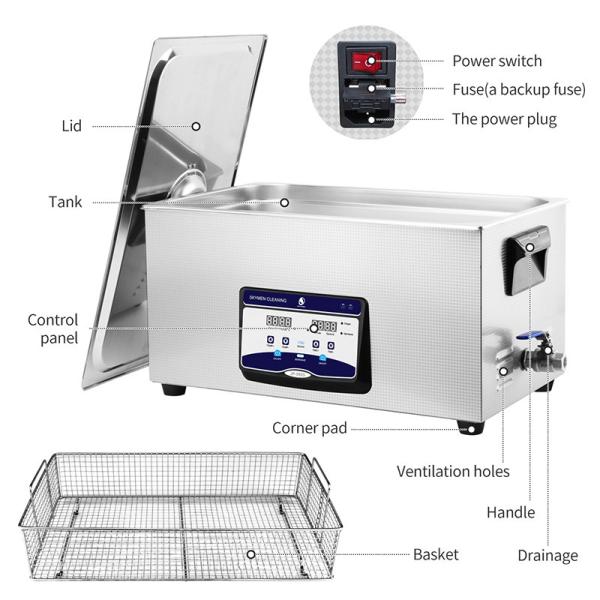 5.8 Gallon Skymen JP-080S Household Ultrasonic Cleaner 22L 480W