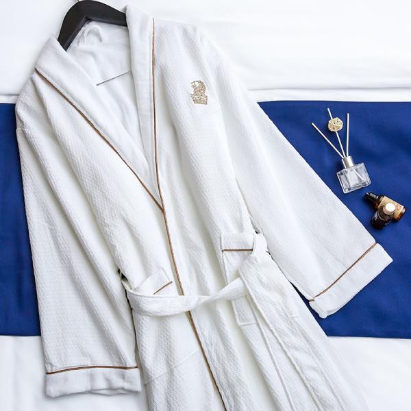 Cotton Microfiber Spa Quality Bathrobes , Hotel Collection Spa Robe Double Layer