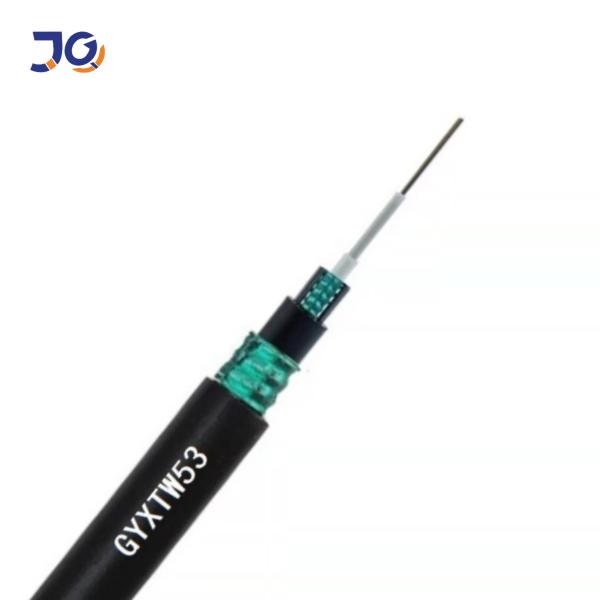 2 4 6 12 24 núcleo externo de enterro direto duplo aço blindado GYXTW53 cabo de fibra óptica