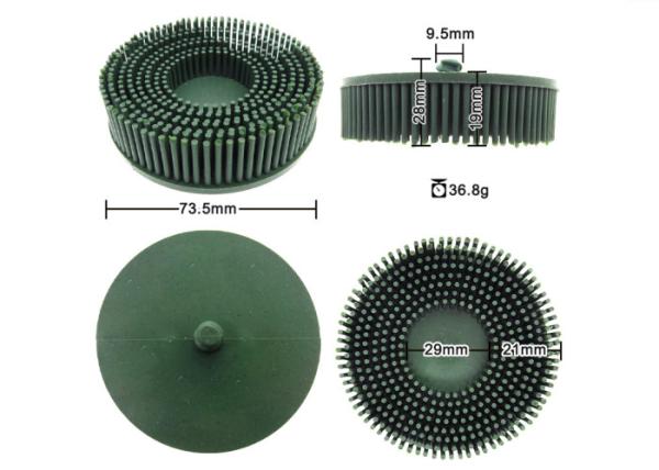 Green Bristle Brush Disc 3 Inch Rubber Abrasive Brush for Burr Rust