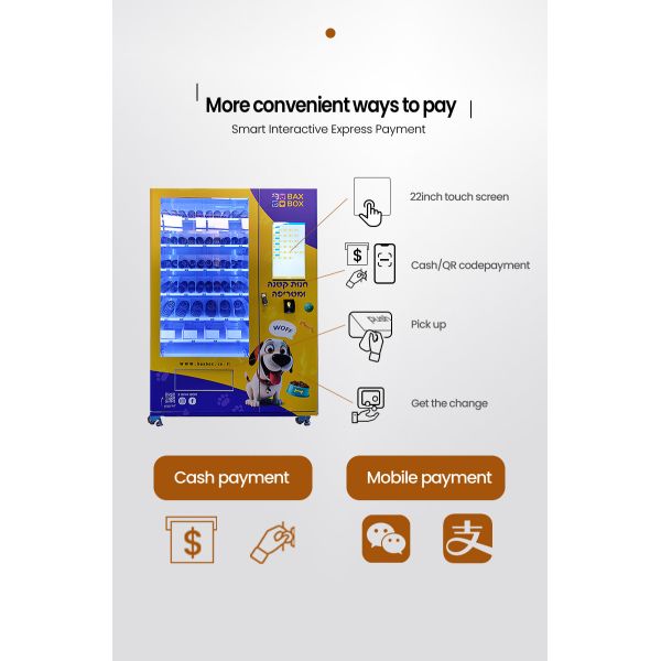 Smart Pet Medicine & Supplies Vending Machine with Side Lockers for Pet Stores & Veterinary Clinics
