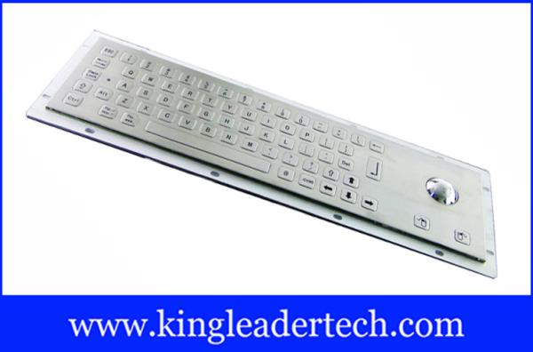 Rugged 65 Keys Industrial Kiosk Keyboard With Short Keys And Trackball