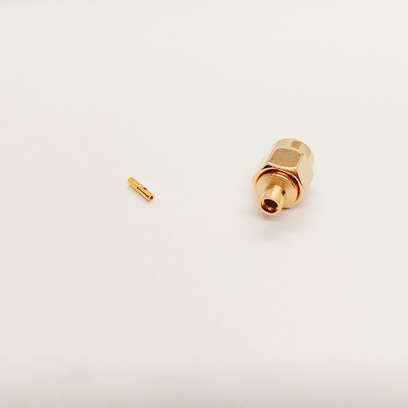 50 Ohm RF Coaxial Connector RPSMA-JB2 Reverse Polarity SMA Straight Plug Solder Connector For RG405 / 086 Semi-Rigid Cable