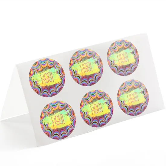 Цветная лазерная PET голографическая наклейка для безопасности и личной гигиены
