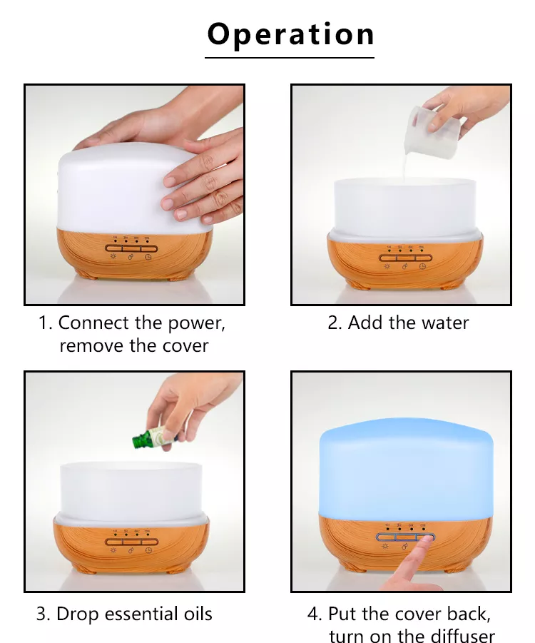 500ml Aroma Essential Oil Diffuser 5 in 1 Ultrasonic Aromatherapy Fragrance Oil Humidifier Diffusers for Home Large Room