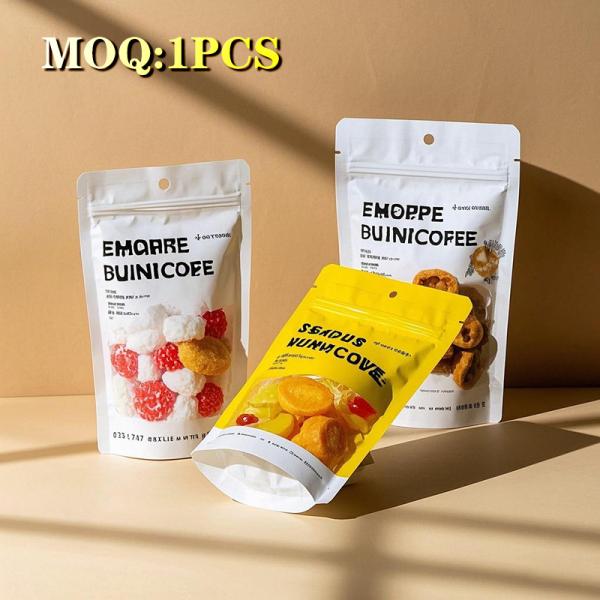 Customized Matte Aluminum Foil Stand-Up Pouch For Snacks Tea Chocolate And Coffee Packaging With Free-Shaped Design