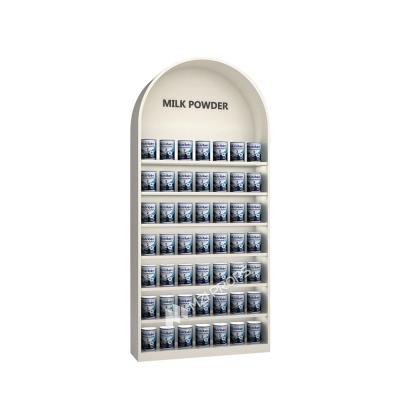 Maternity Store Display Furniture Cream Colored Wooden Cabinet with Iron Square Tube Mom & Baby Display Rack for Store