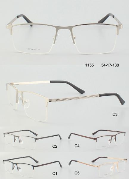 Retro Half Frames Stainless Steel Men Metal Optical Frames
