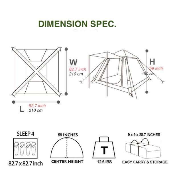 Outdoor Camping Dual Color Waterproof 210D Double Layer Air Filled Tent With TPU Air Poles For Enhanced UV Protection