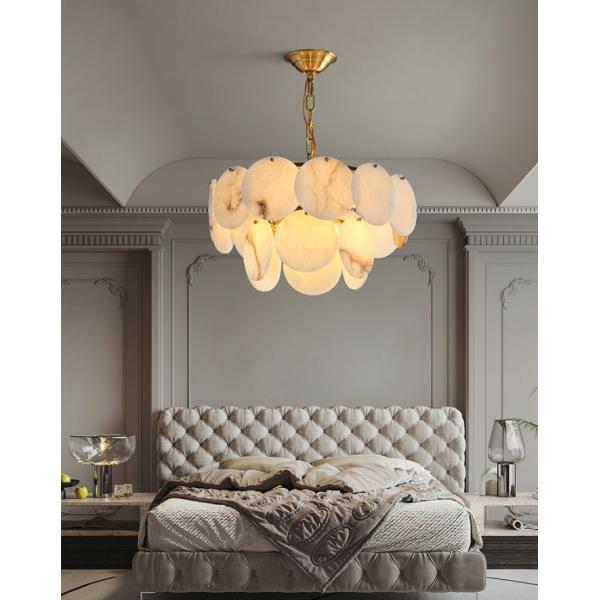 Современные осветительные приборы роскошный ресторан бар в помещении большая мраморная люстра для гостиной простая алабастровая люстра D60CM