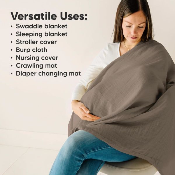 4-Pack Cotton Baby Swaddles for Newborns,Muslin Swaddle Blankets with Nimbus Color