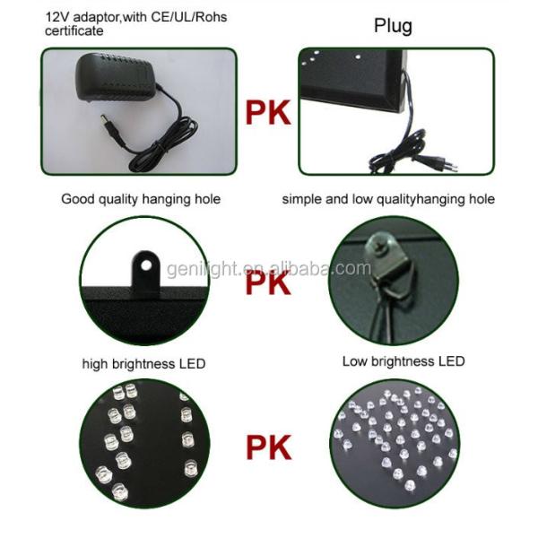 1 Power Consumption Rectangle Flashing Color LED Open Pizza Shop Window Business Sign