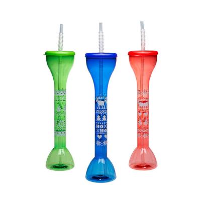 PET Party Yard Cups With Lids And Straws Luau Plastic Yard Glasses For Party Event